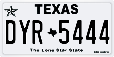 TX license plate DYR5444