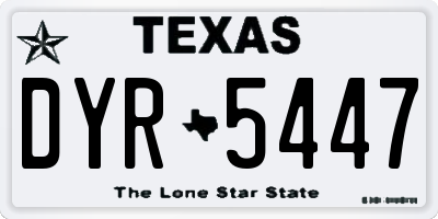 TX license plate DYR5447