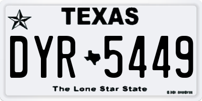 TX license plate DYR5449