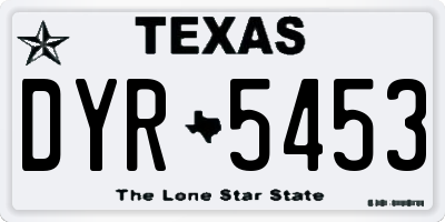 TX license plate DYR5453