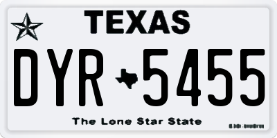 TX license plate DYR5455
