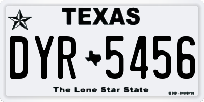 TX license plate DYR5456