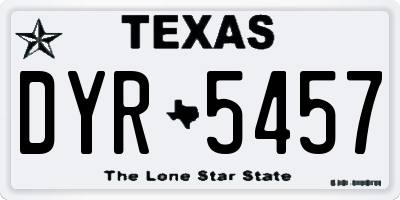 TX license plate DYR5457