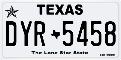 TX license plate DYR5458
