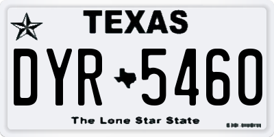 TX license plate DYR5460