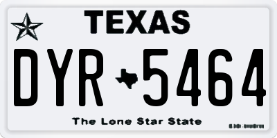 TX license plate DYR5464
