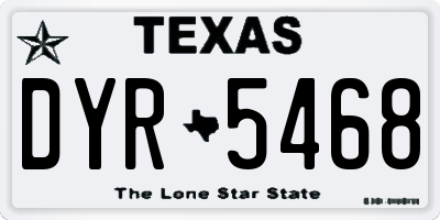 TX license plate DYR5468