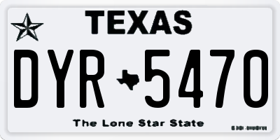 TX license plate DYR5470