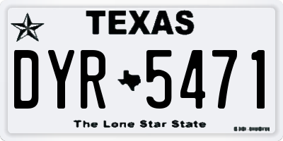TX license plate DYR5471