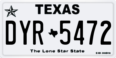 TX license plate DYR5472