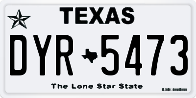 TX license plate DYR5473