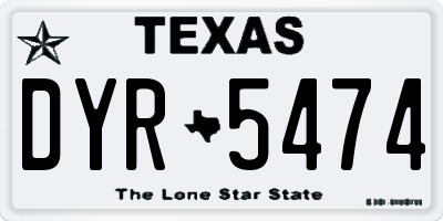 TX license plate DYR5474
