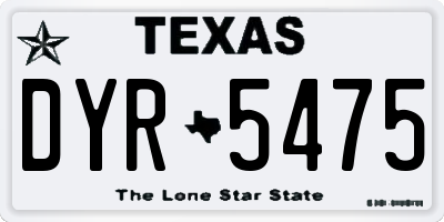 TX license plate DYR5475