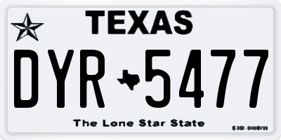 TX license plate DYR5477