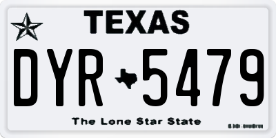 TX license plate DYR5479