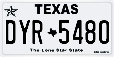 TX license plate DYR5480