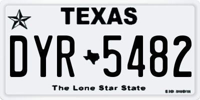 TX license plate DYR5482