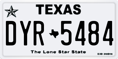 TX license plate DYR5484