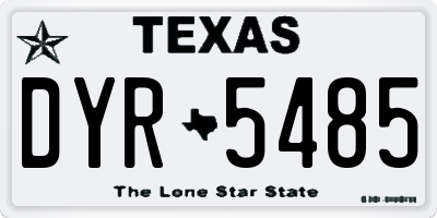 TX license plate DYR5485