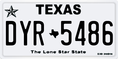 TX license plate DYR5486