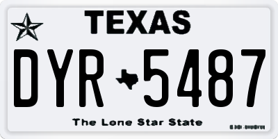 TX license plate DYR5487