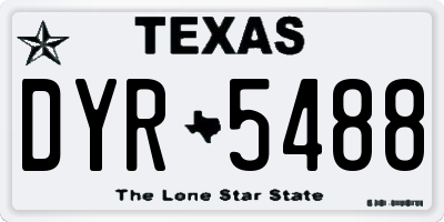 TX license plate DYR5488