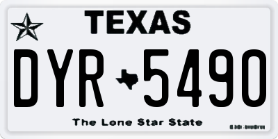 TX license plate DYR5490