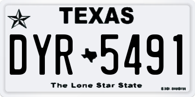 TX license plate DYR5491