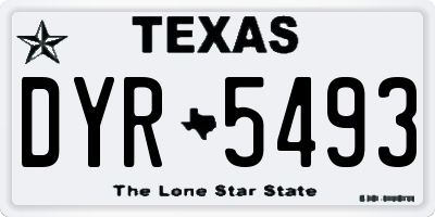 TX license plate DYR5493