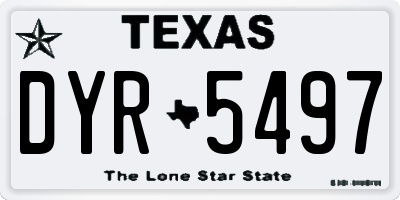 TX license plate DYR5497
