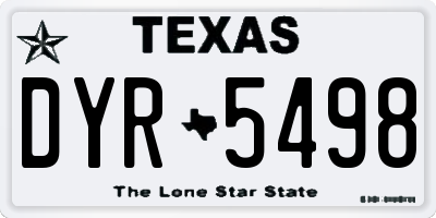 TX license plate DYR5498