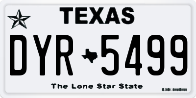 TX license plate DYR5499