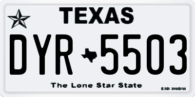 TX license plate DYR5503