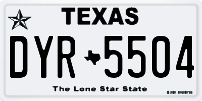 TX license plate DYR5504