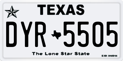 TX license plate DYR5505