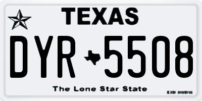 TX license plate DYR5508