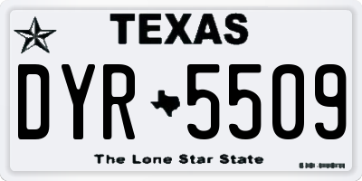 TX license plate DYR5509