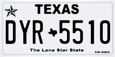 TX license plate DYR5510