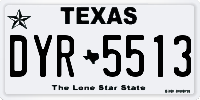 TX license plate DYR5513