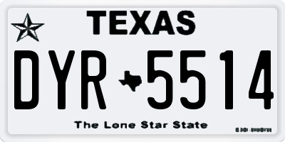 TX license plate DYR5514