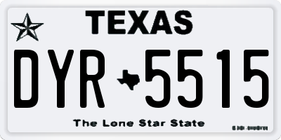 TX license plate DYR5515