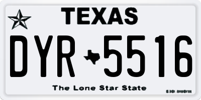 TX license plate DYR5516