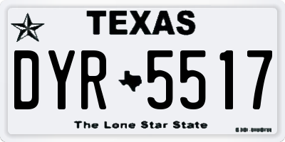 TX license plate DYR5517