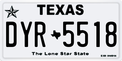 TX license plate DYR5518
