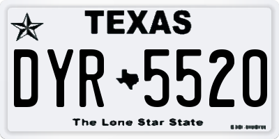 TX license plate DYR5520