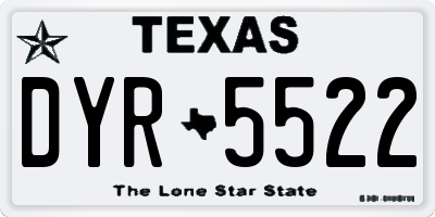 TX license plate DYR5522