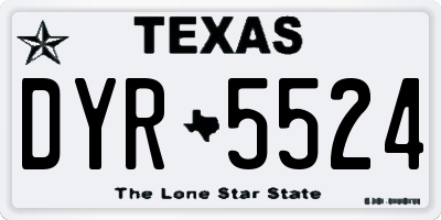 TX license plate DYR5524