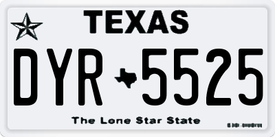 TX license plate DYR5525