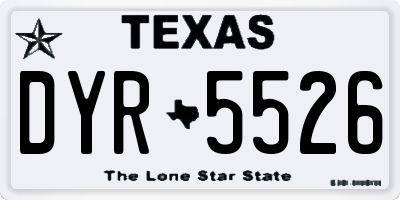 TX license plate DYR5526