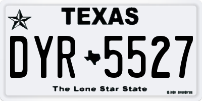 TX license plate DYR5527